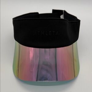 Athleta Black and Iridescent Reflective Visor